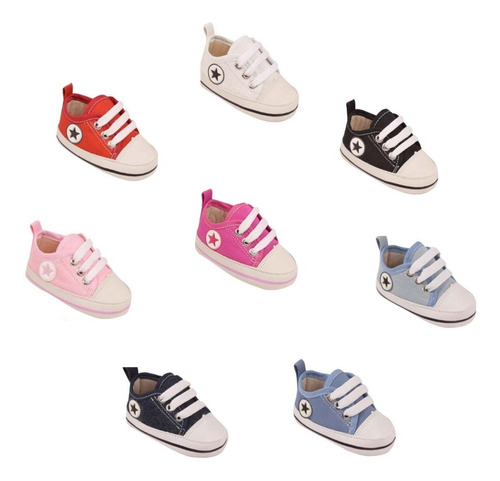 Tênis Bebê Allstar Sapatinho Bebê Diversas Cores Confortável