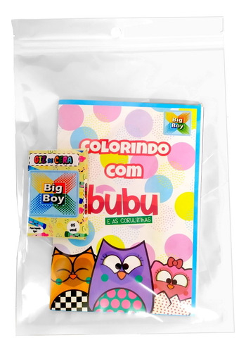 Livro De Colorir Bubu E As Corujinhas 32 Desenhos + Giz