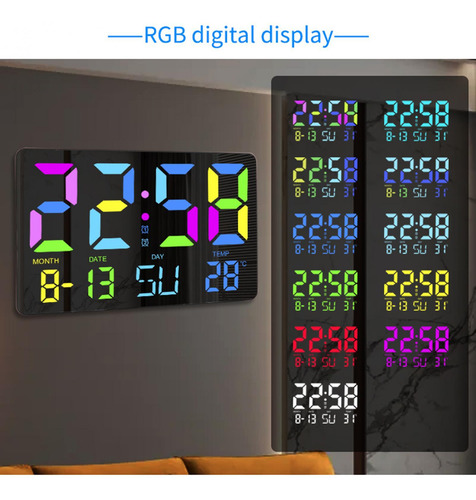 Reloj Despertador Reloj Digital Función De Concha Negra