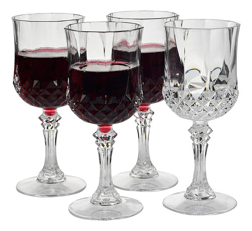 Home-x - Elegantes Copas De Cristal De Plastico Duro Irrompi