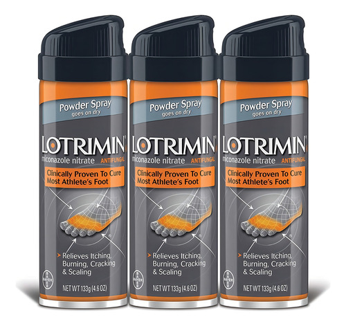 Lotrimin Talco AntifĂșngico, 4.6 Onzas 3 Pack Msi