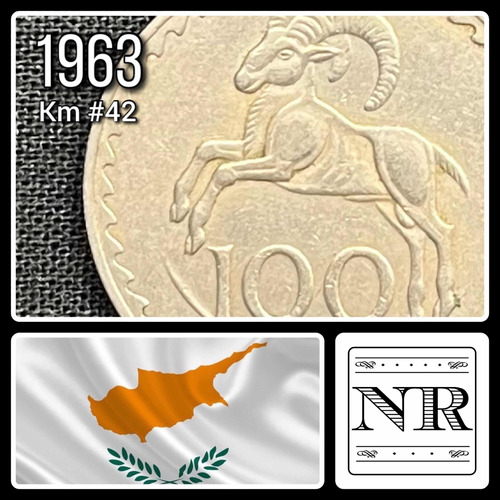 Chipre - 100 Mils - Año 1963 - Km #42 - Carnero Saltando
