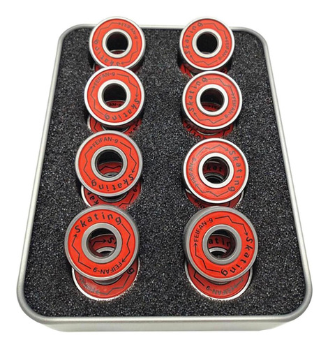 Juego De 16 Rodamientos De Skate Premium Abec-9 De 8 Mm Para