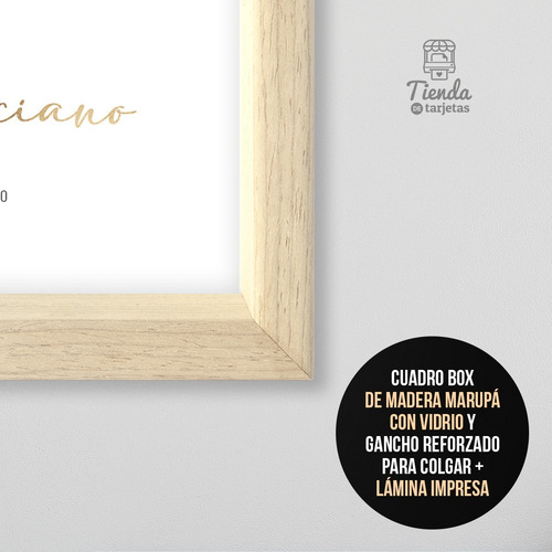Imagen 2 de 3 de Cuadro Box Con Mapa Estelar Aniversario Personalizado
