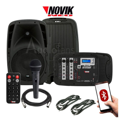 Sistema De Amplificación Novik Evo + Mixer Tipo Samson Xp