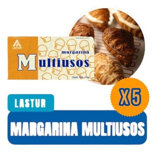 Margarina Lastur Multiusos 5 Kg Para Panadería Repostería