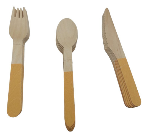 Cubiertos Desechables De Bambu 24 Pzas