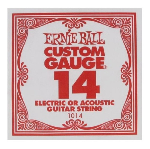 Corda Avulsa Ernie Ball 0.14 Custom Gauge Usa 1014 - 2 Unid.