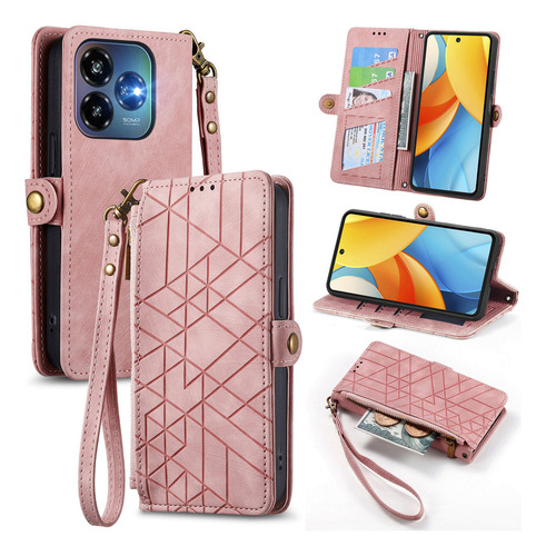 Funda De Piel Tipo Cartera Para Teléfono Zte Nubia V70 Max