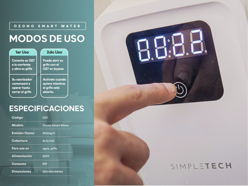 Imagen 7 de 9 de Ozonizador Purificador De Agua Para Grifo Lampara Uv Regalo
