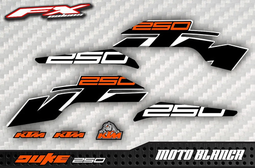 Calcos Simil Original Ktm Duke 250 2018-2020 Fxcalcos