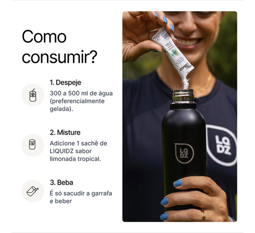 Suplemento Isotonico Liquidz Sabor Limonada Tropical Cx 14un Limonada Tropical