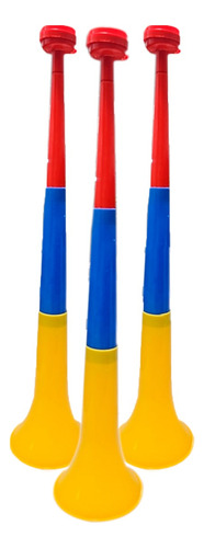 Vuvuzela Corneta Fútbol 56cm X6 Plegable Tricolor Colombia