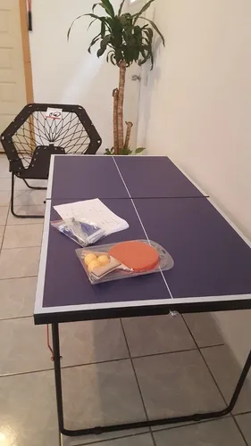 Mesa De Ping Pong Plegable Raquetas Red Y Pelotas 76x138cm