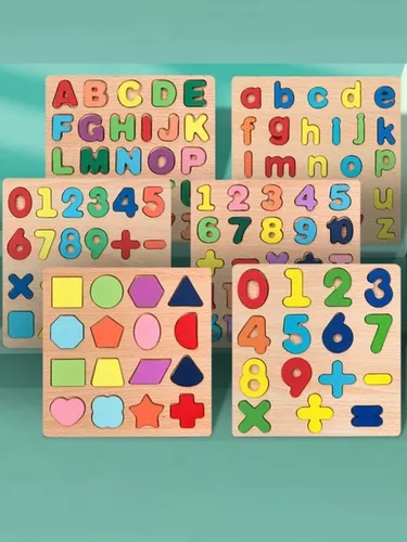 Set 3 Rompecabezas Números Letras Didáctico Encajables