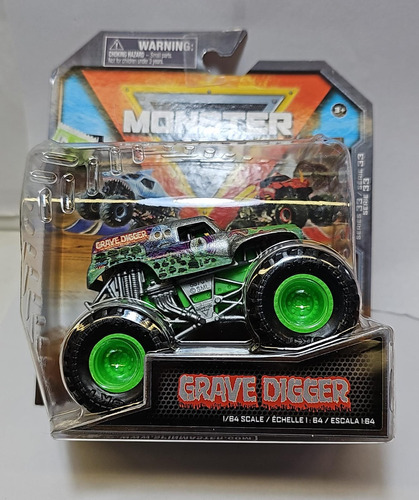 Monster Jam Mini Vehículo 1:64 58701 2023 Srj Color GRAVE DIGGER LLANTA VERDE