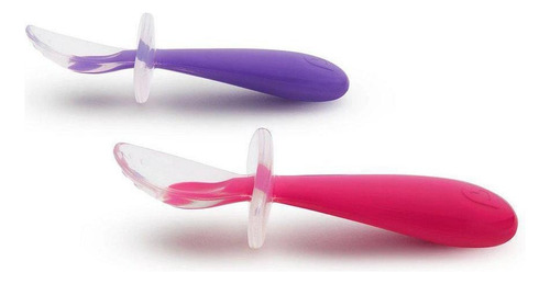 Conjunto De Colheres De Silicone Rosa E Roxo Munchkin