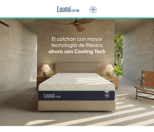 Colchón Matrimonial Luuna One, Suave, En Caja, Cooling Tech Blanco