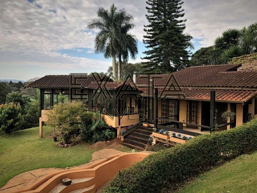 Imagem 2 de 27 de Granja Viana, Fazendinha (rua Fechada) - Rústica, 3 Suítes, Linda Vista E Casa Hóspedes - Linda E Confortável Casa De Campo Rústica Com Personalidade, Recoberta De Falsas Vinhas. - - Ca00733 - 327159