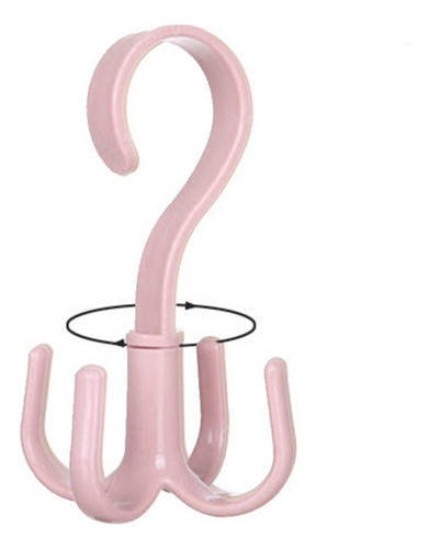 2 Gancho Giratorio 360° Organizador De Ropa Cintos Toallas Color Rosa