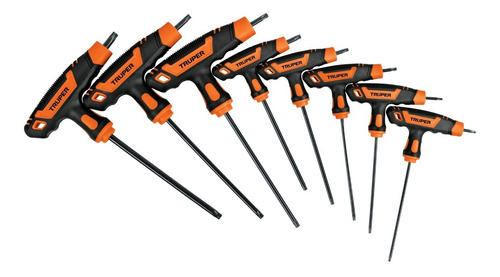 Juego De 8 Llaves Torx Extralargas Con Mango T, Truper 10093