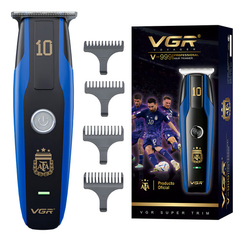 Máquina Afeitadora Trimmer Vgr V-999 Usb Afa Argentina Oficial Azul