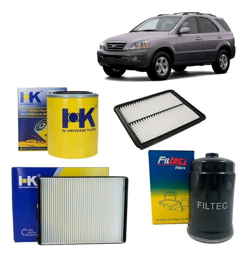 Kit Filtro Filtro Air Poln Aceite Comb  Sorento 2 5 04-10