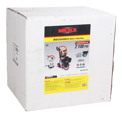 Hidrolavadora Alta Presion 200 Psi Gasolina 2.4 Hp Mikels Color Negro