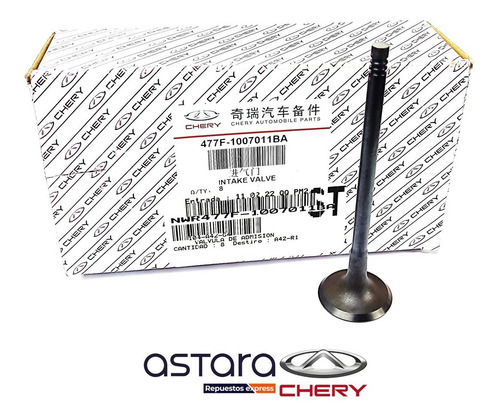 Válvula Admisión Chery Fulwin Sport 1.5 16v 2012-2014