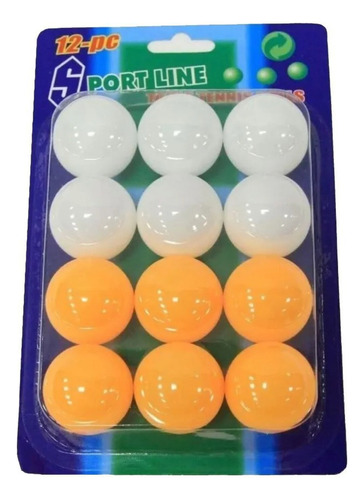 Pelota De Pin-pon Mesa Blancas Y Naranja 12 Und