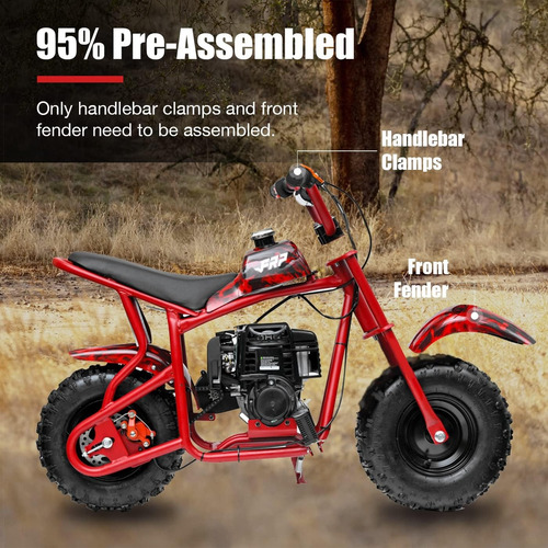 Mini Motocicleta Cross Frp Db003 De Gasolina 2 Tiempos 50cc