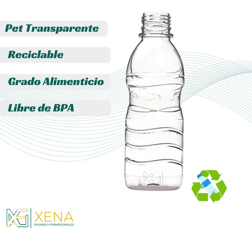Botella Pet Para Aguas Jugos 250 Ml Tapa Seguridad X 240