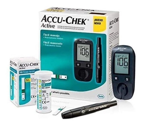 Accu-chek Active Kit Glucometro Medidor Glicemia Roche Mg/dl