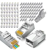 Comprar 50 Conectores Rj45 Cat6 Pasantes Extremos De Cable Ethernet