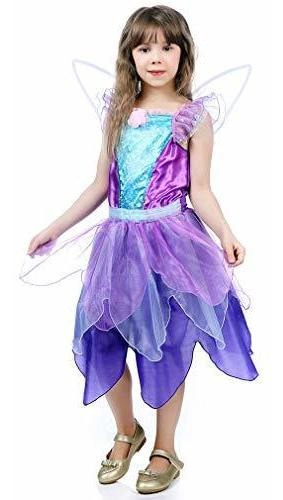 Chicas Purple Costume De Hadas Niños Niños Halloween ...