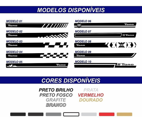 Adhesivo lateral personalizado para Fiat Toro 2016 A 2021