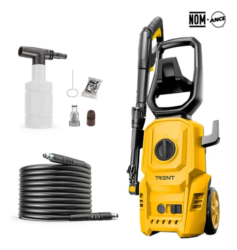 Hidrolavadora Electrica Trent 1400w Alta presion 1600 Psi HLT307-1400-AC127V 60 Hz Negro y Amarillo