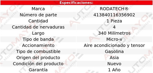 1-banda Accesorios Micro-v A/a, Tensor 330i 3.0l 6 Cil 03-05