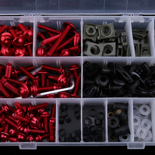223x Pernos Tornillos Arandelas Caja Herramienta Para Rojo
