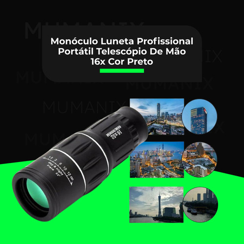 Monóculo Luneta Profissional Portátil Telescópio De Mão 16x Cor Preto