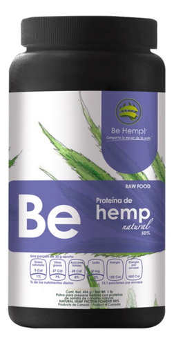 Proteína De Semilla De Hemp Natural Al 50% 454 G Premium