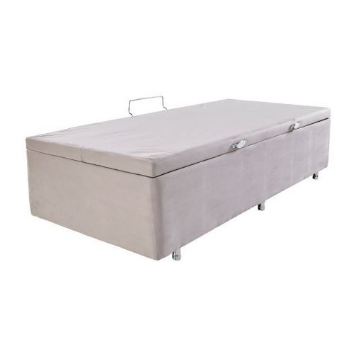 Cama 1 Plaza Baul Sommier 90x190 Tela O Simil Cuero