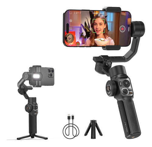 Estabilizador Cardan Zhiyun Smooth 5s Ai, 3 Eixos, Preto