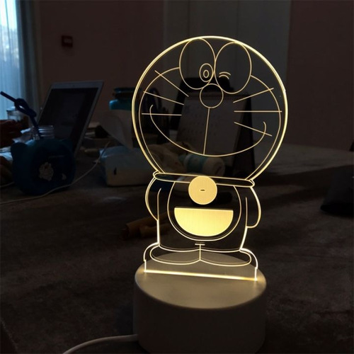 Lampara 3d Led Doraemon Gato Anime Illusion 7 Colores