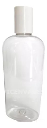 Botella Oval Pet 125ml Con Tapa Disktop Gel Crema (10 Pzas)