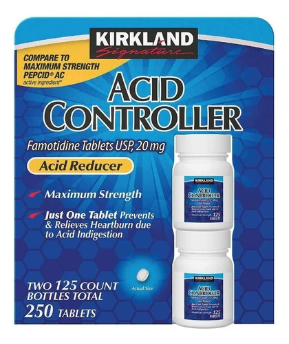 Controlador De Acido Kirkland 250 Tabs Controla Gastritis Ra Sabor Neutro