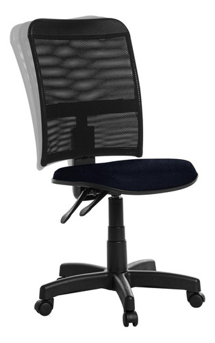 Cadeira De Escritório Ergonômica Em Tela Rcp Cor Azul Escuro