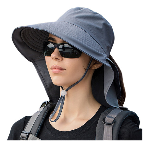 Sombrero De Sol Para Mujer Con Solapa Para El Cuello Ala