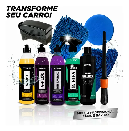 Kit Completo Lavar Carro Moto Rapido Brilho Profissional