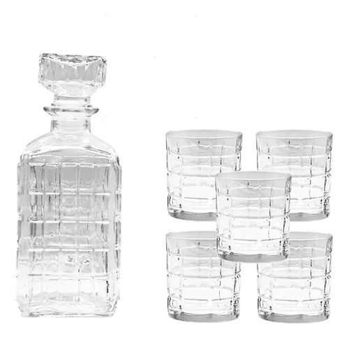 Set De Whisky Decantador 1l + 6 Vasos